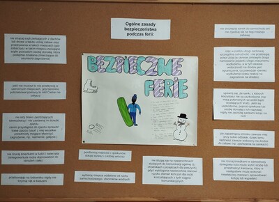 Bezpieczne ferie - tablica informacyjna