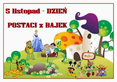 napis dzień postaci z bajek
