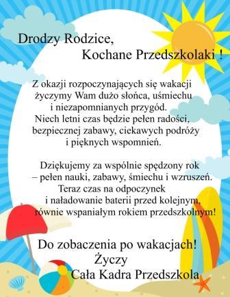 życzenia wakacje