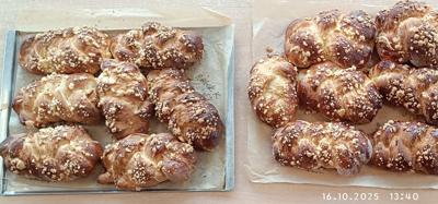 Dwie blaszki upieczonych chalek