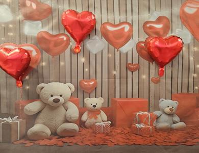 Tło misie z sercami