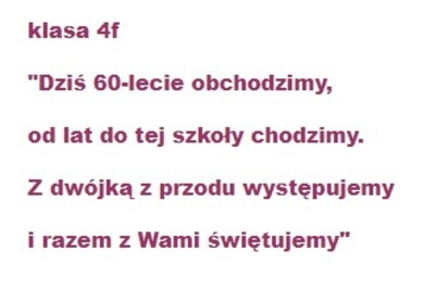 wierszyk klasy 4f