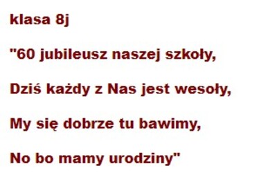 wiersz klasy 8j