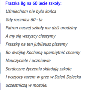 fraszka klasy 8g