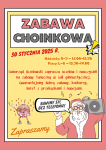 Zaproszenie na zabawę choinkową