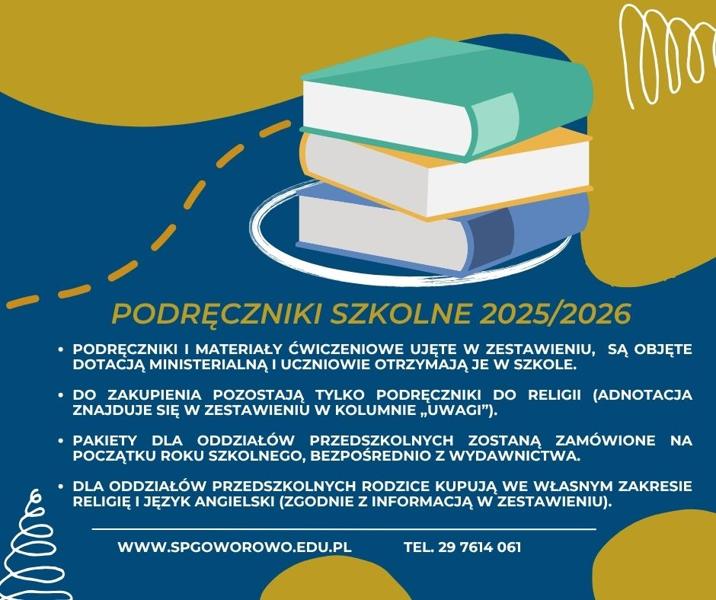 Informacja podręczniki na rok szkolny 2025/2026