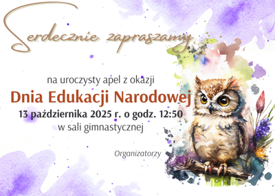 Zaproszenie Dzień Edukacji Narodowej