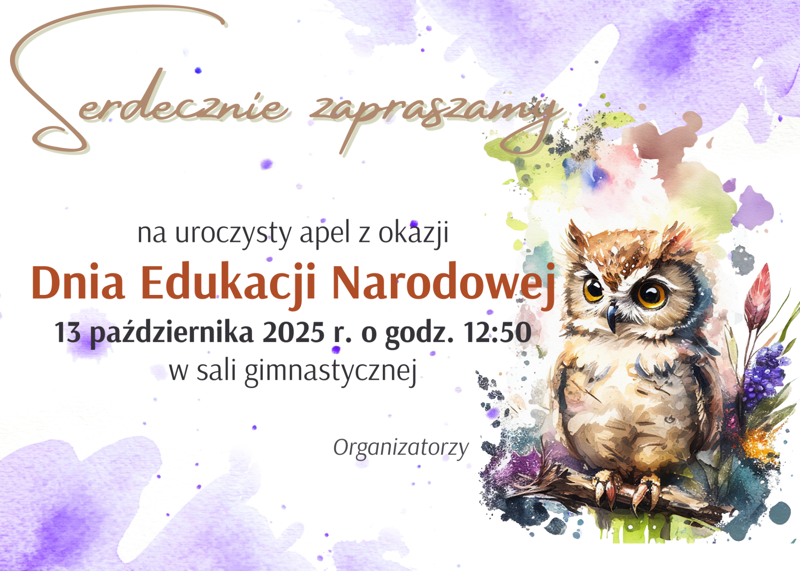 Zaproszenie Dzień Edukacji Narodowej