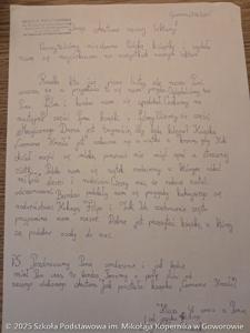 List do pana Andrzeja Maleszki, autora "Magicznego drzewa"