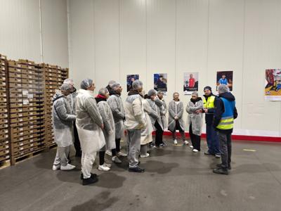 Logistycy będący w firmie FM Logistic w Mszczonowie