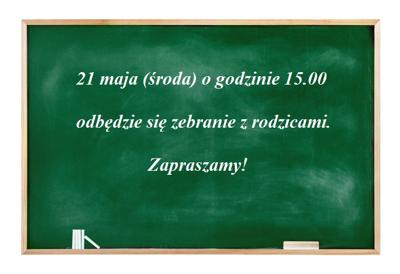 zebranie z rodzicami 21 maj