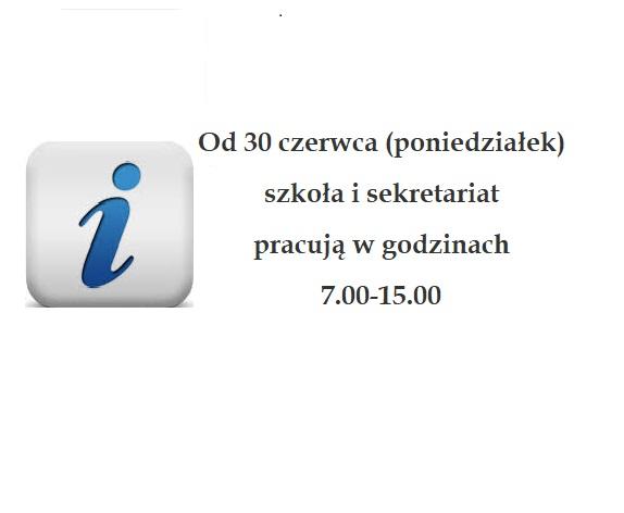 godziny pracy szkoły