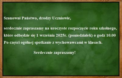 Rozpoczęcie roku szkolnego 2025/2026