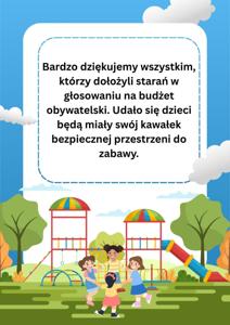 podziękowanie za głosy oddane w budżecie obywatelskim