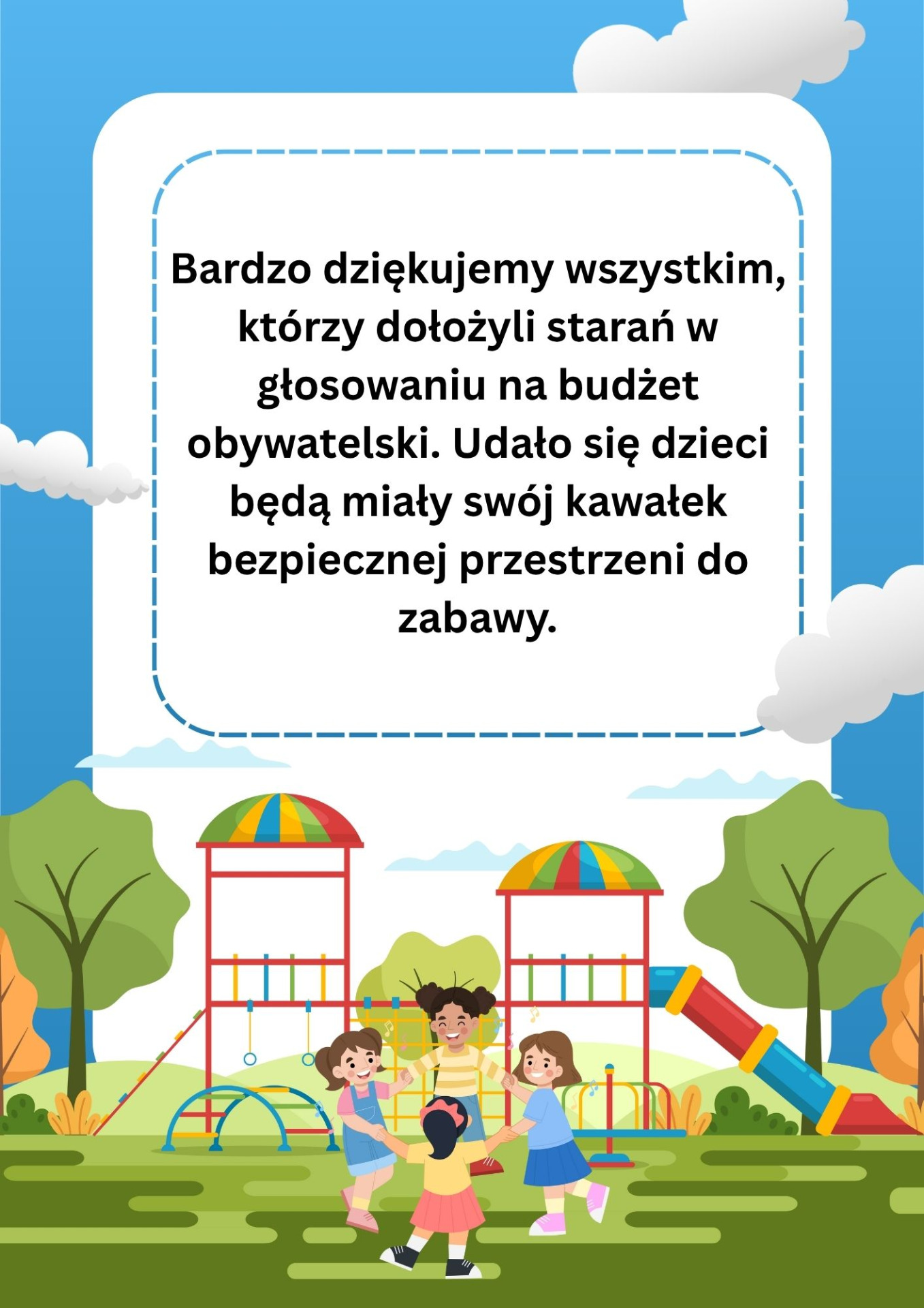 podziękowanie za głosy oddane w budżecie obywatelskim