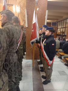Uczniowie na uroczystości