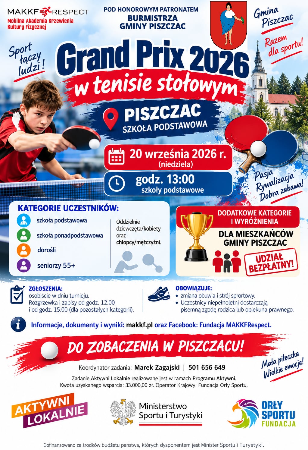 Grand Prix w Tenisie Stołowym 2026 – zaproszenie