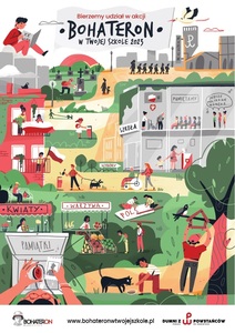 Plakat akcji "BOHATERON W TWOJEJ SZKOLE"