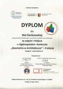 Dyplom Mai Sieńkowskiej