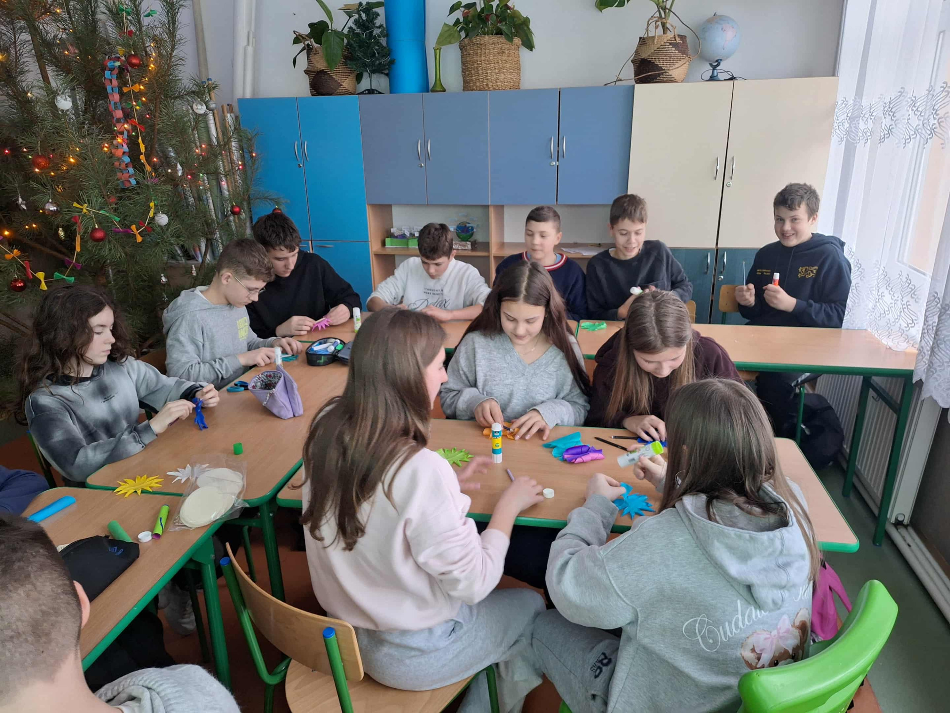 Uczniowie podczas warsztatów.