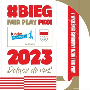 Plakat, a na nim napis Bieg Fair Play PKOL 2023