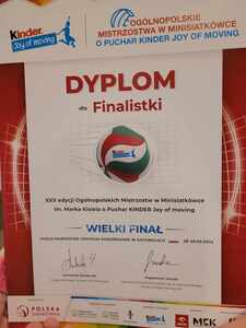 Dyplom dla Finalistek Mistrzostw Minisiatkówki 2024 w Katowicach