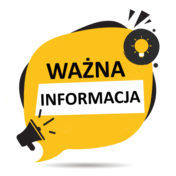 Grafika z napisem "ważna informacja"