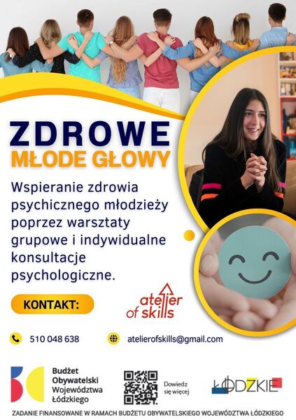 Plakat promujący projekt Zdrowe Młode Głowy