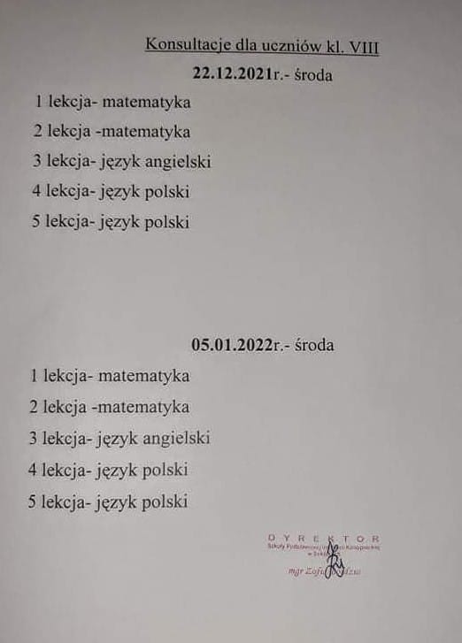 Ogłoszenie konsultacje