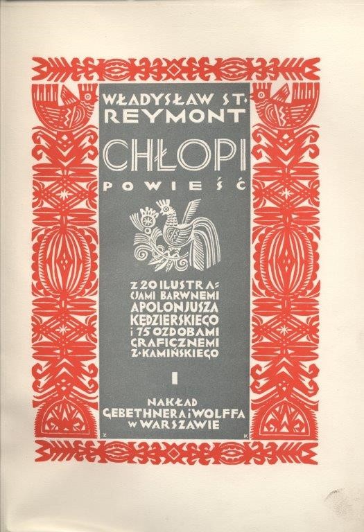 Okładka powieści Chłopi z 1928 roku