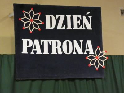 Tablica z napisem Dzień Patrona