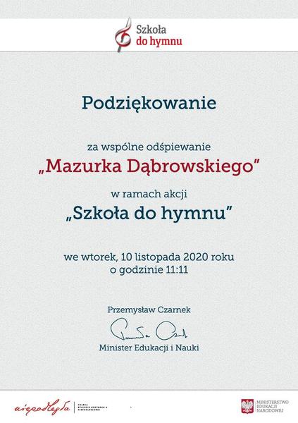 Szkoła do hymnu
