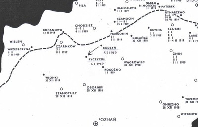 Mapa działań powstańczych w Wielkopolsce 