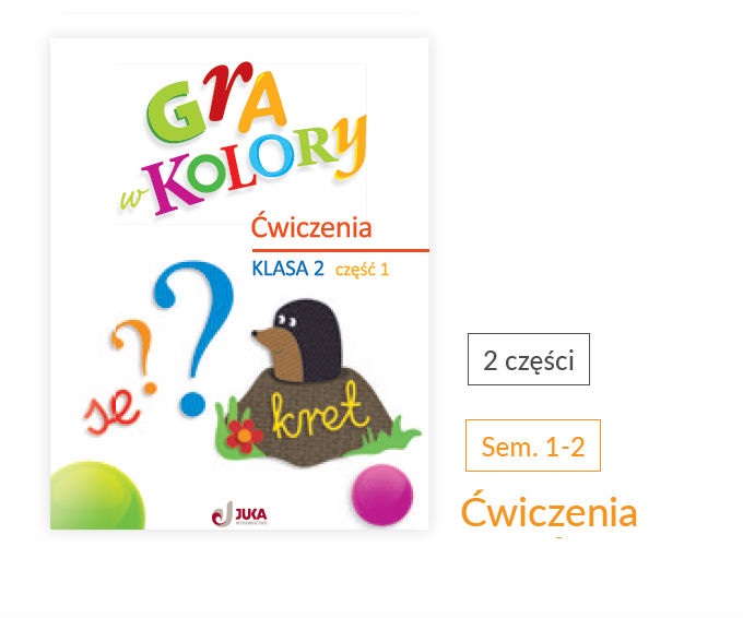 Okładka Gra w kolory. Ćwiczenia. Klasa 2, części 1-2 