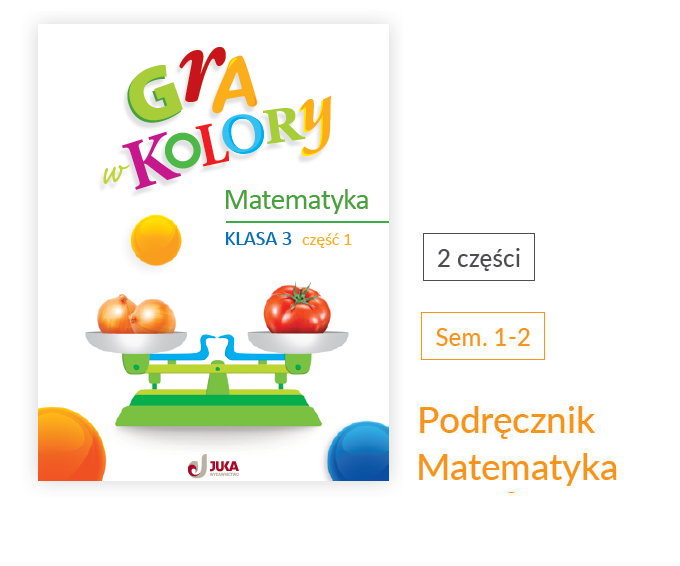 Okładka Gra w kolory. Matematyka. Klasa 3, części 1-2 