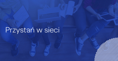 Plakat z napisem "Przystań w sieci"
