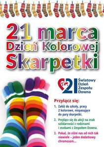 21 marca Dzień Kolorowej Skarpetki - plakat informacyjny