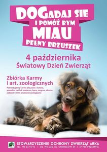 Zbiórka karmy i artykułów zoologicznych - plakat informacyjny