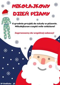 Mikołajkowy Dzień Piżamy - plakat informacyjny