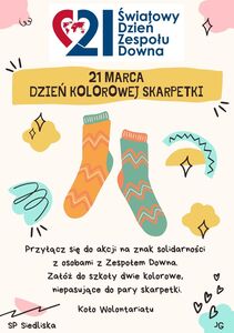 Plakat informacyjny "Dzień Kolorowej Skarpetki"
