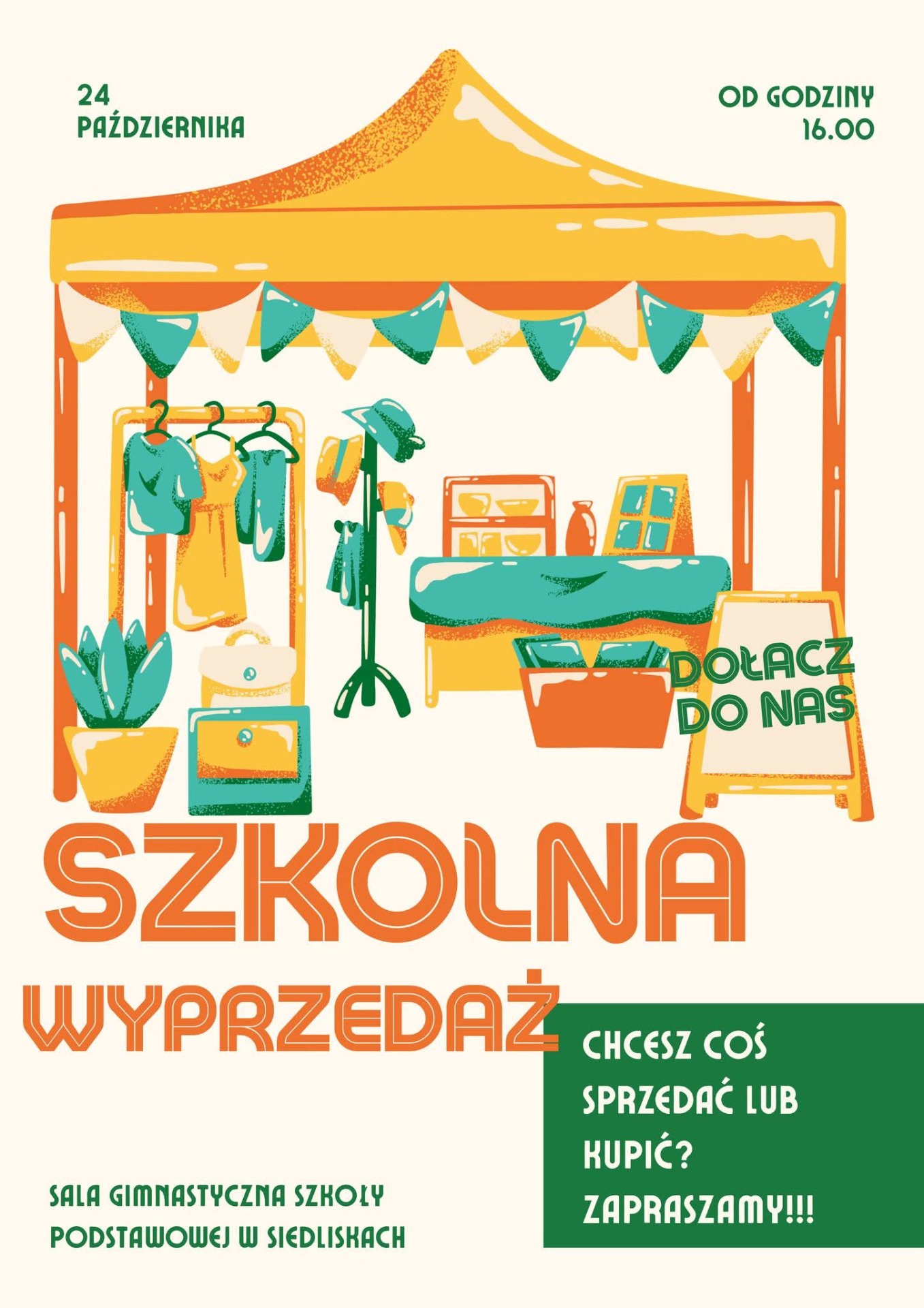Wyprzedaż rzeczy używanych w Szkole w Siedliskach