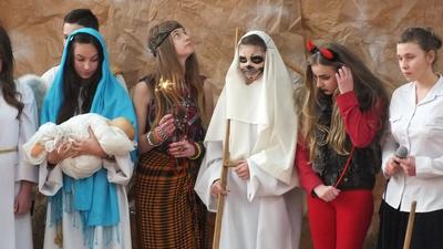 Szkolne Betlejem- oj troszkę tu straszno!