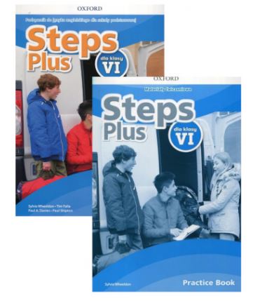 Okładka książki Steps Plus dla klasy V, VI Podręcznik do języka angielskiego dla szkoły podstawowej
