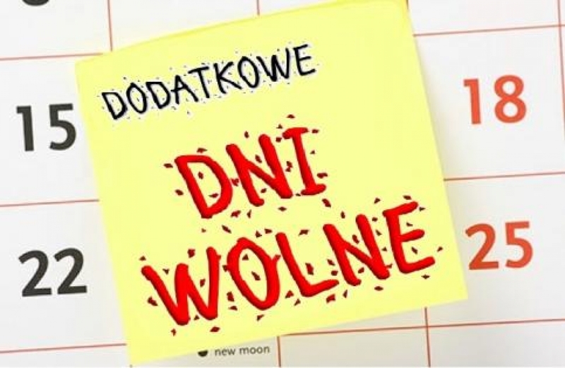 DNI WOLNE OD ZAJĘĆ EDUKACYJNYCH W ROKU SZKOLNYM 2020/2021