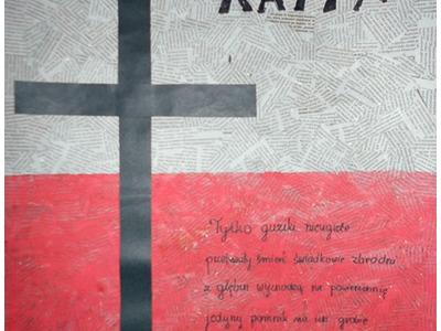 wyróżnienie w wojewódzkim konkursie plastycznym "Pamięć o Katyniu"