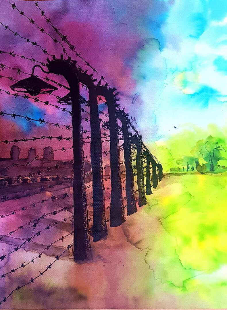 "Dwa światy" - wyróżniona praca Zuzanny Kustry z kl. VII