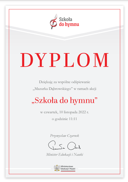 Szkoła do Hymnu
