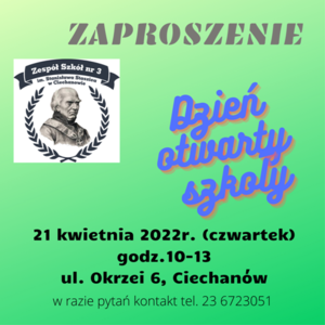 ZAPROSZENIE na Dzień Otwarty Szkoły