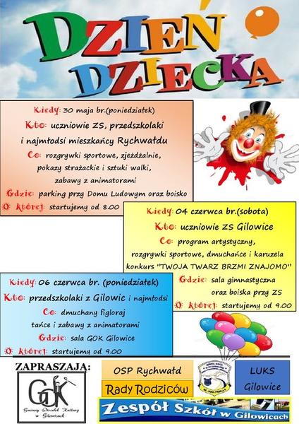 Plakat informacyjny o Dniu Dziecka