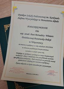 Spotkanie z asp.sztab. Panią Bernadetą Winiarz - Dzielnicową Posterunku Policji w Wiązownicy